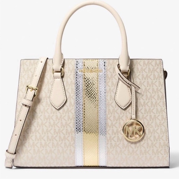 Michael Kors Beige and Gold Satchel -NWT - Picture 1 of 7